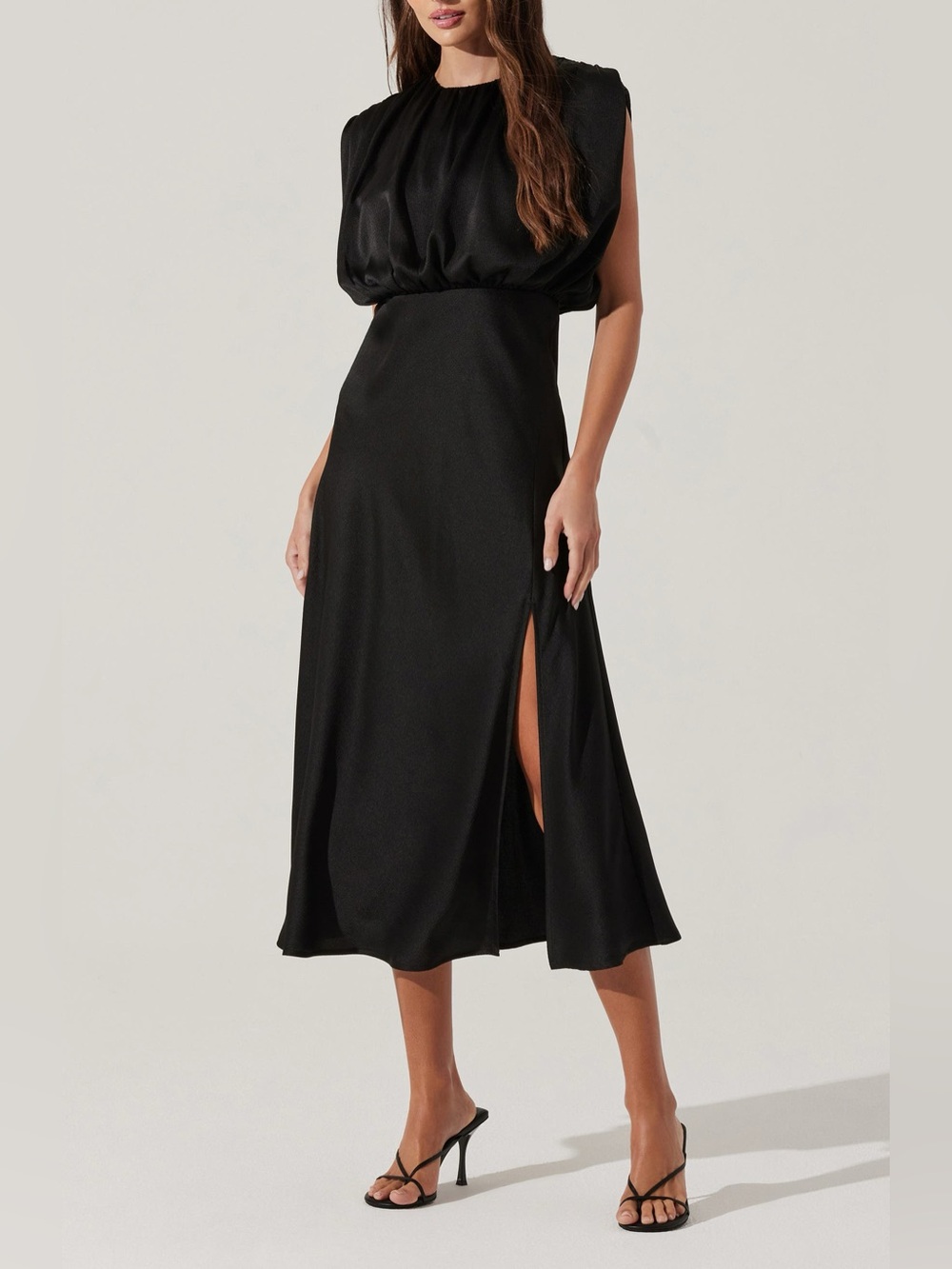 Astr the Label Cap Sleeve Satin Dress